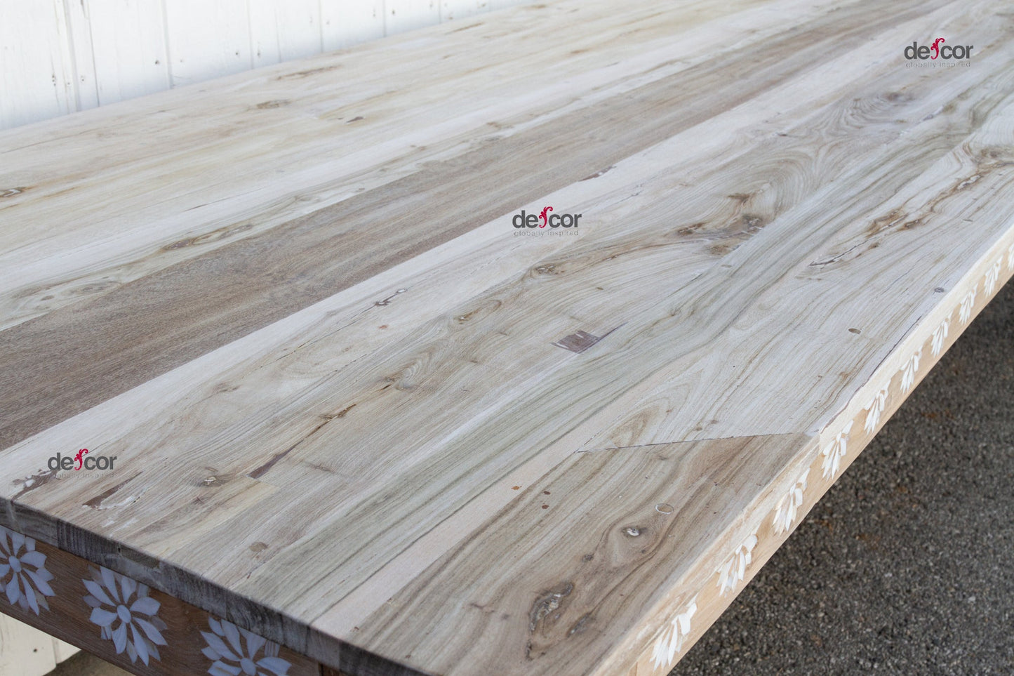 Very Large Blossom Inlaid Dining Table