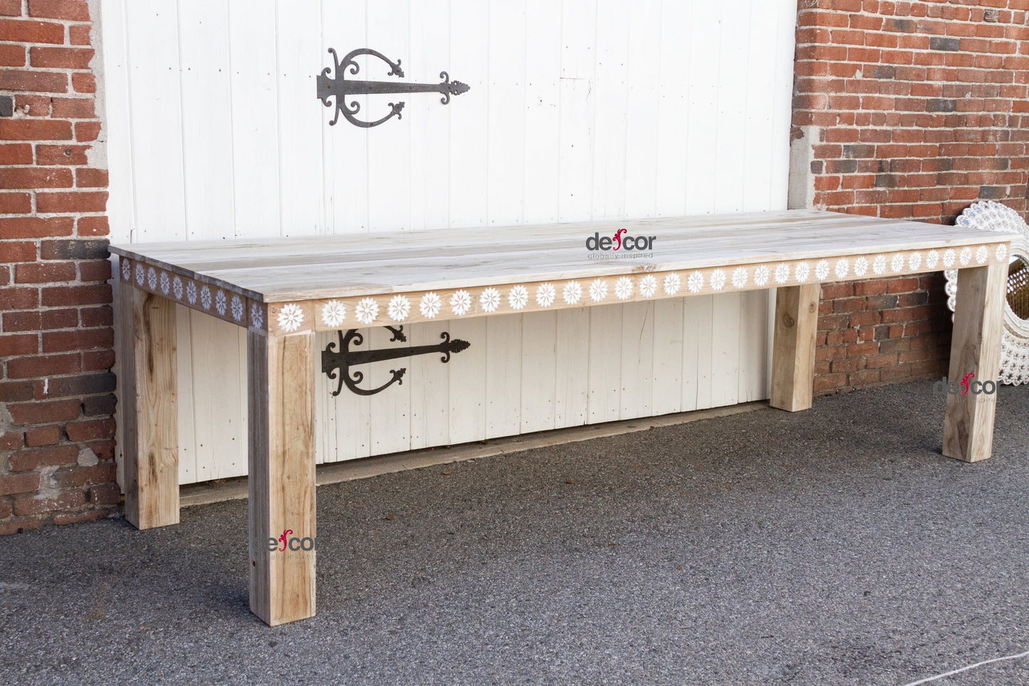Very Large Blossom Inlaid Dining Table