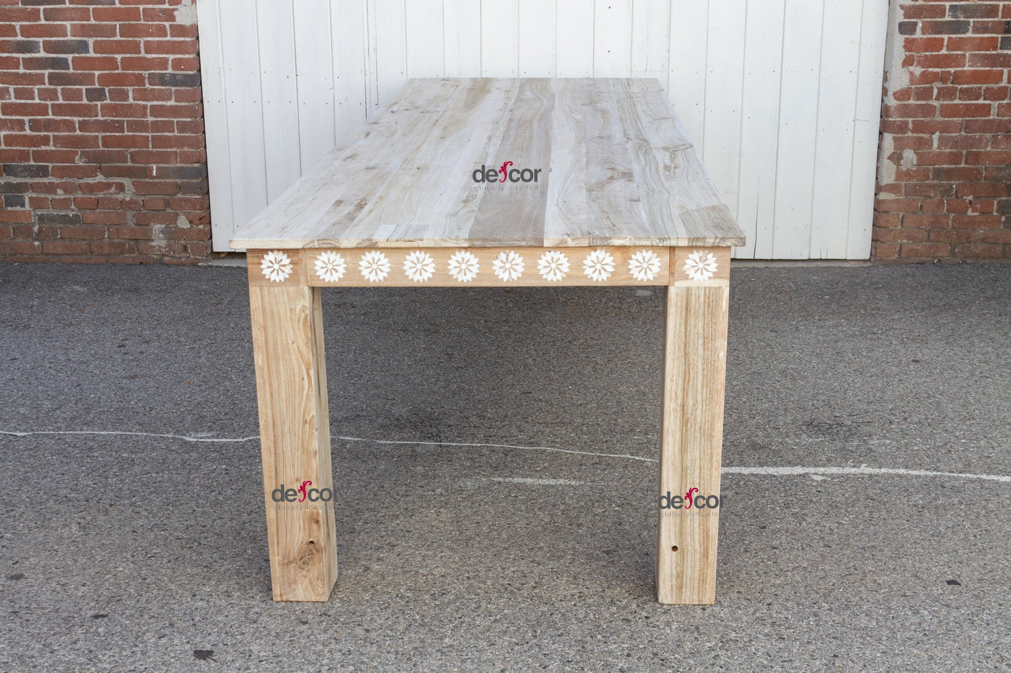 Very Large Blossom Inlaid Dining Table