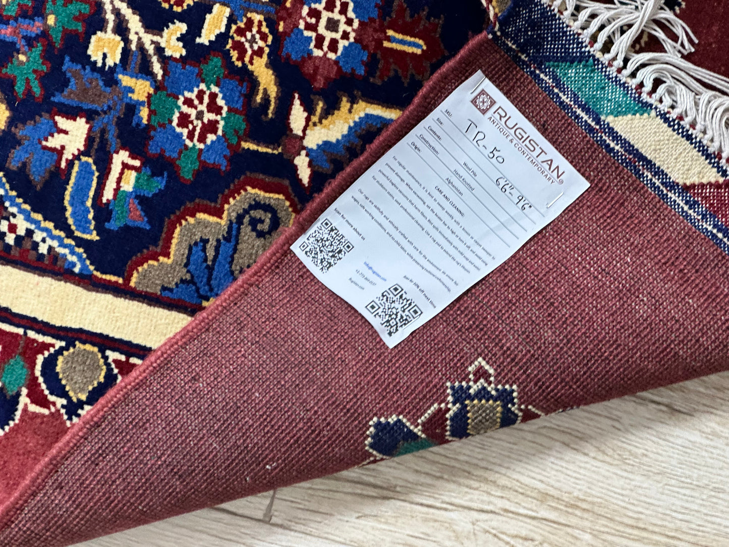 Hand-Knotted Afghani Tree of Life Wool Rug – 6’6″  x  9’6″