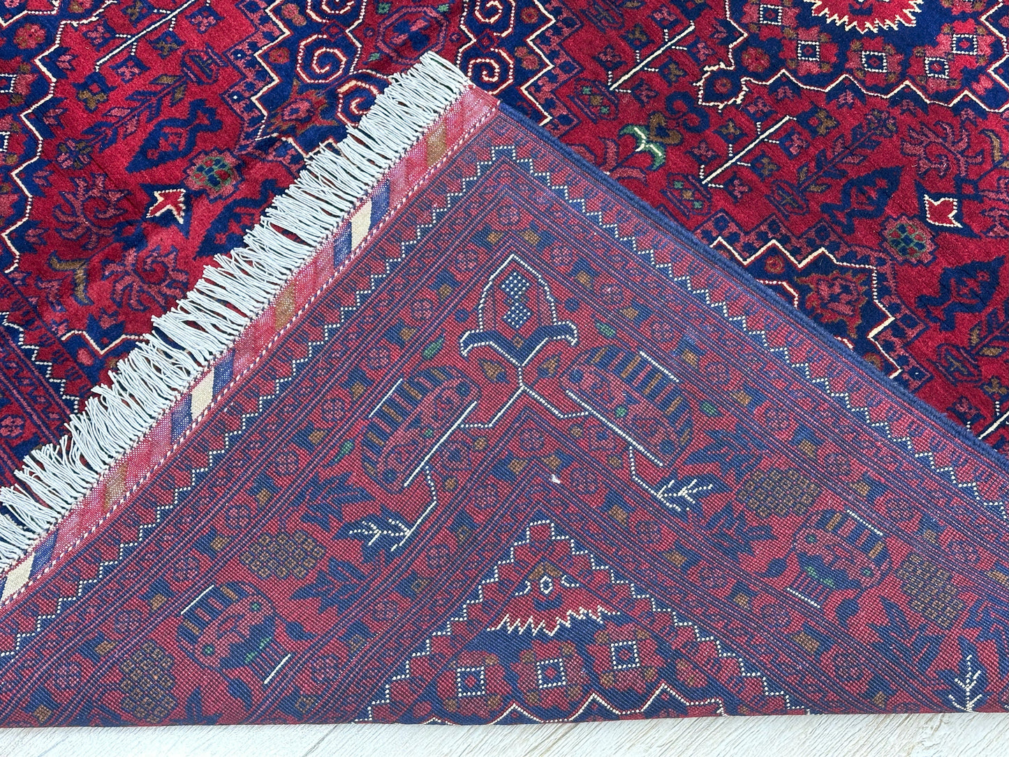 Hand-Knotted Afghani Zerkhaki Wool Rug – 6’7″  x  9’8″