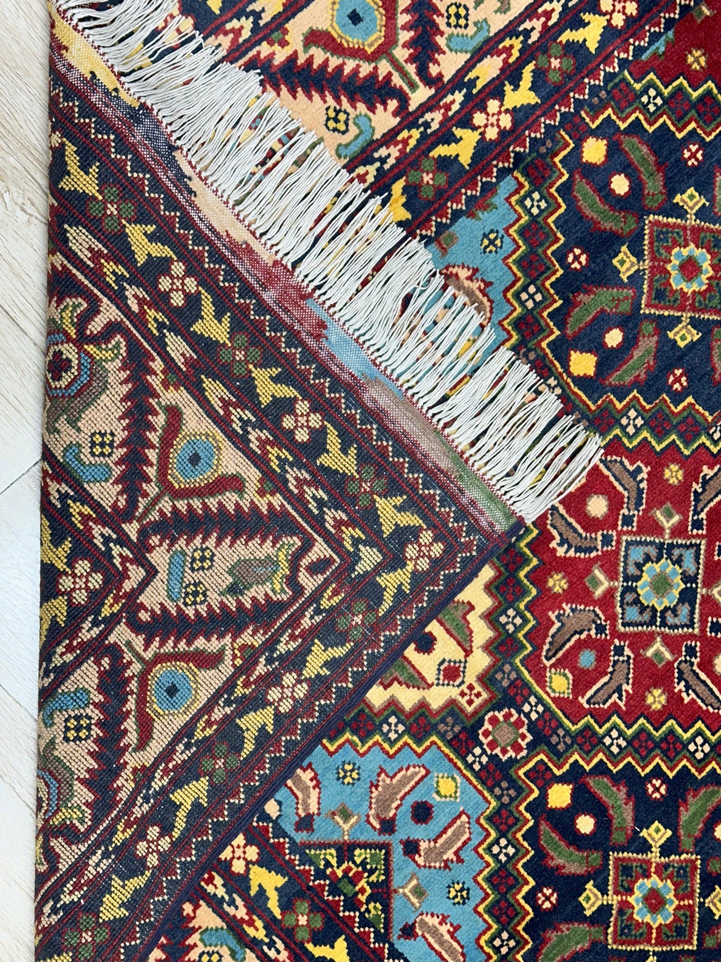 Hand-Knotted Afghani Kashi Wool Rug – 6’9″  x  9’6″