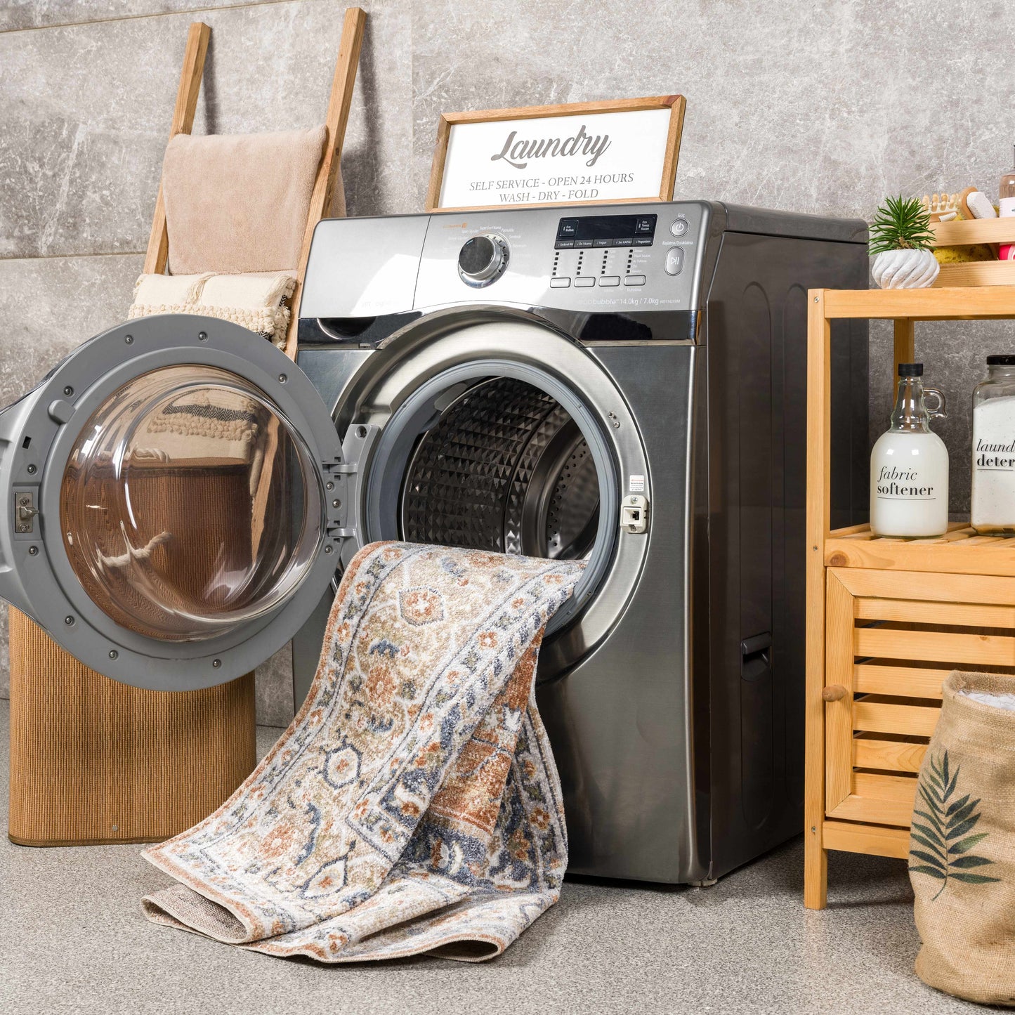 Gael Rust Boutique Washable Rug