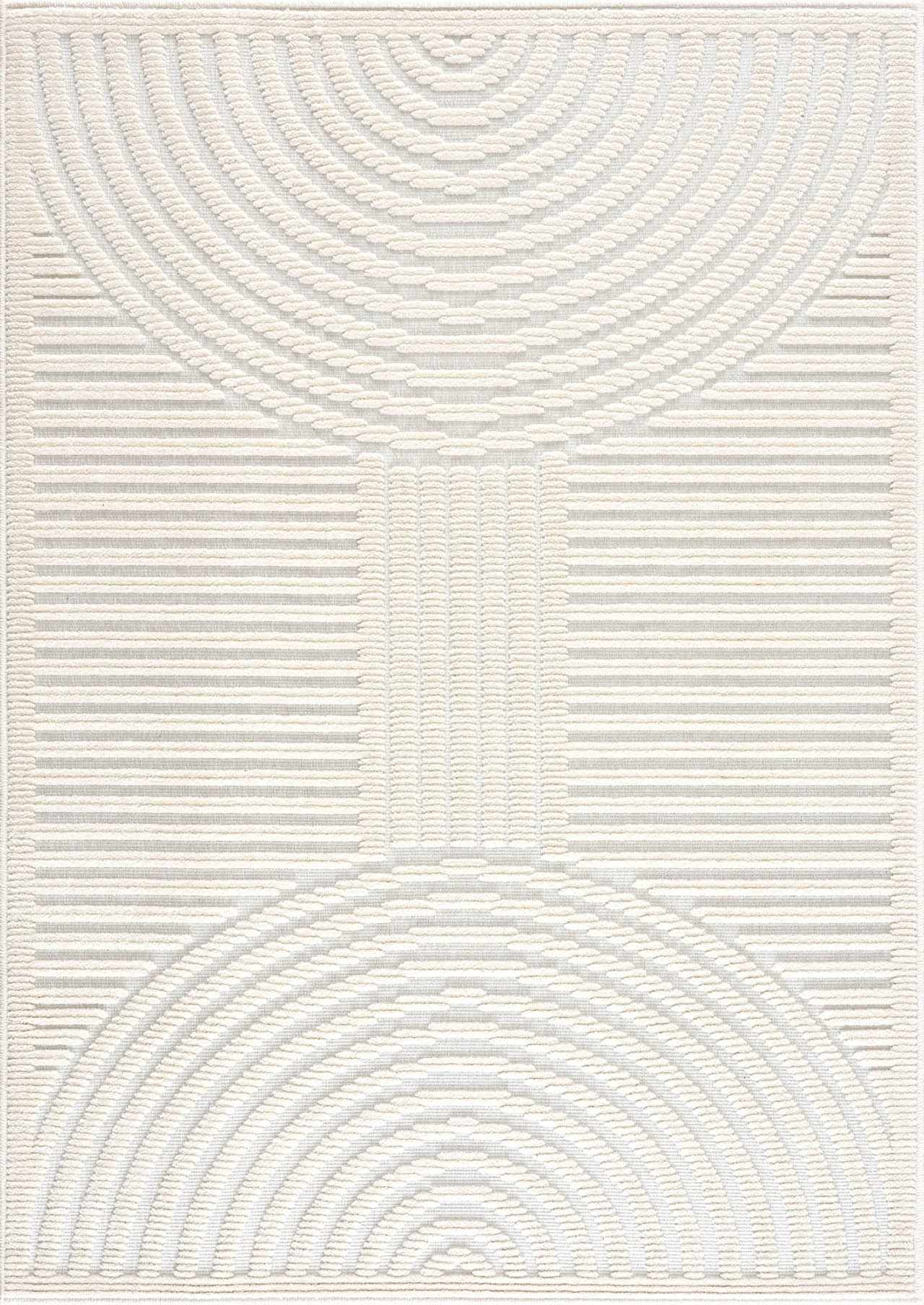 Deron White Washable 3D Rug