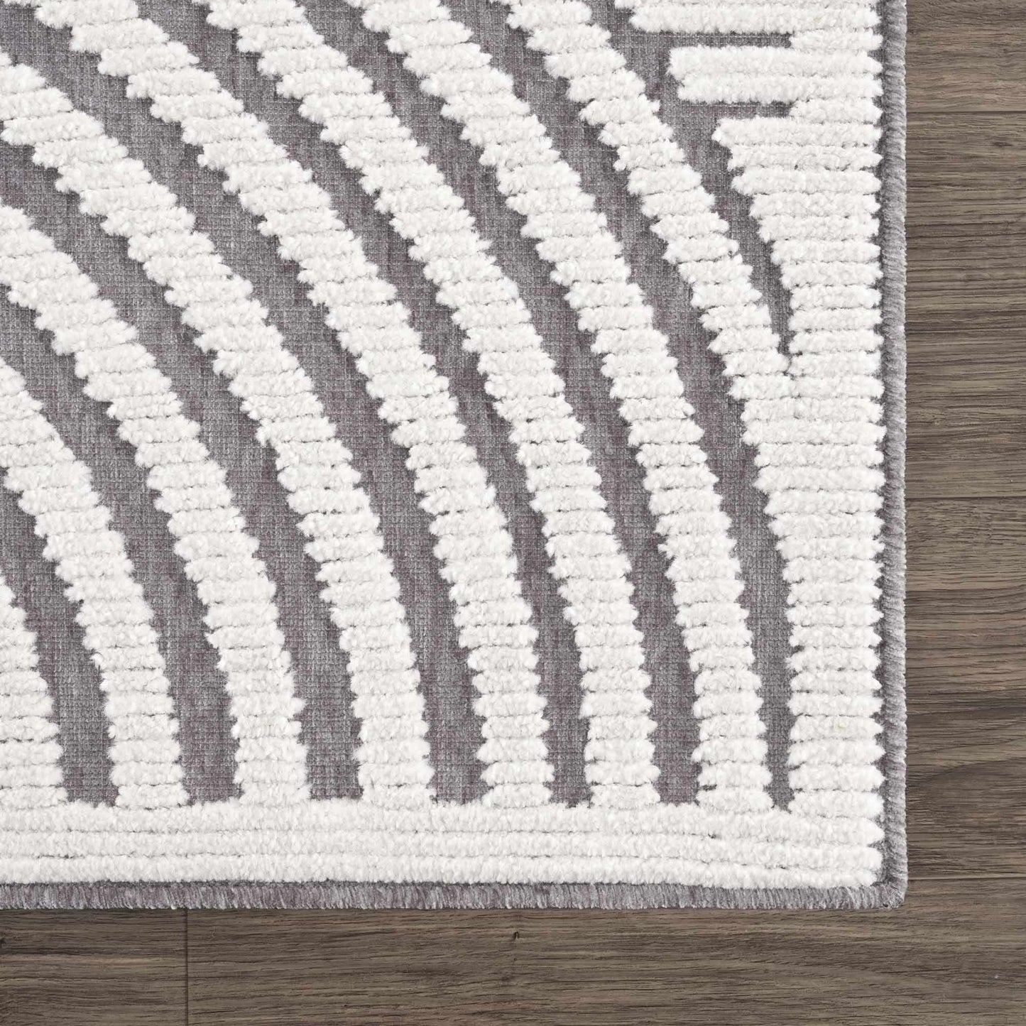 Deron Gray Rainbow Washable Rug