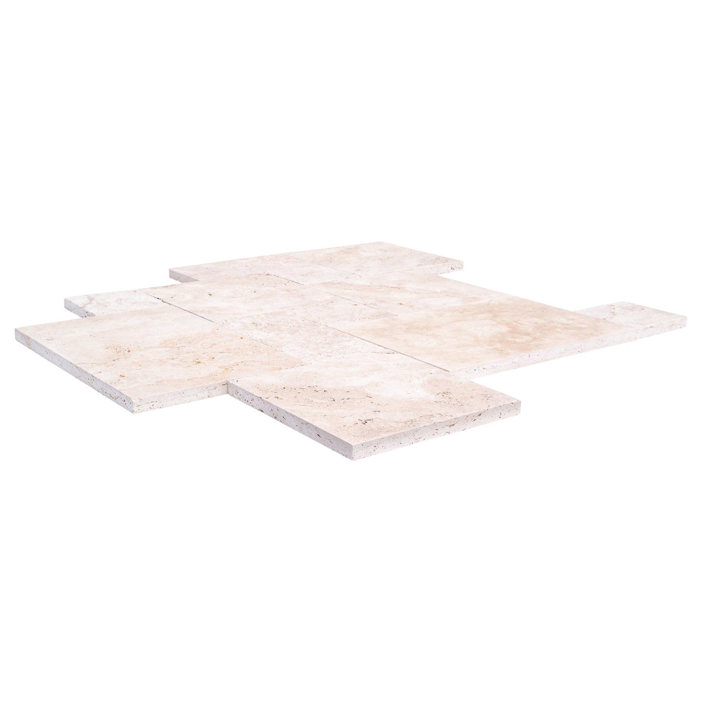 Light Antique Travertine Pattern Tumbled Pavers - Full Truckload