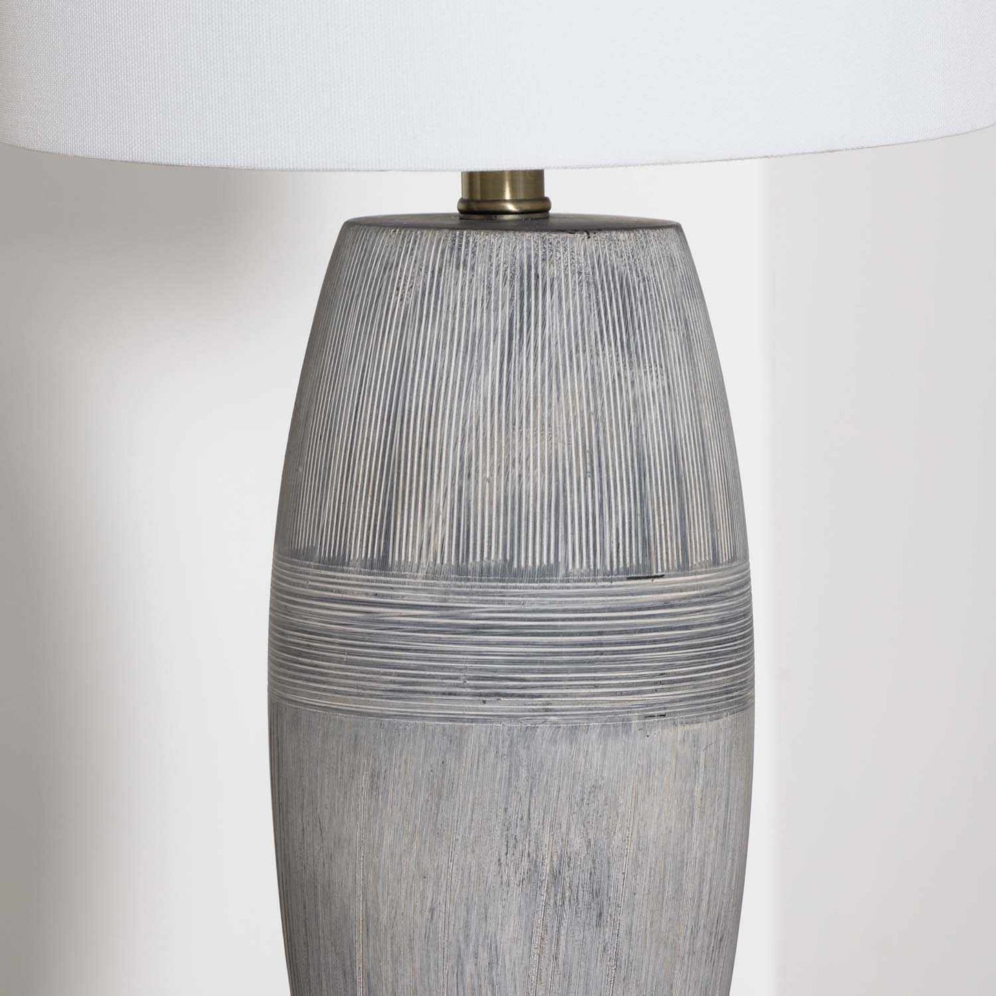 Mabayo Ribbed White Ceramic Table Lamp