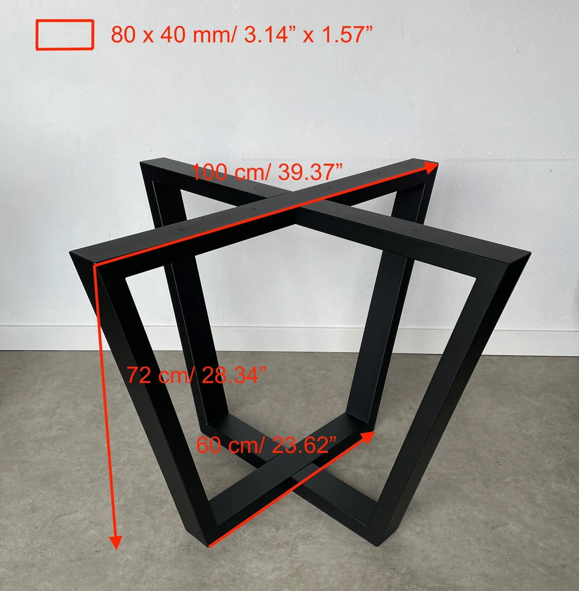 Simple Metal Table Base/Legs Matte Black