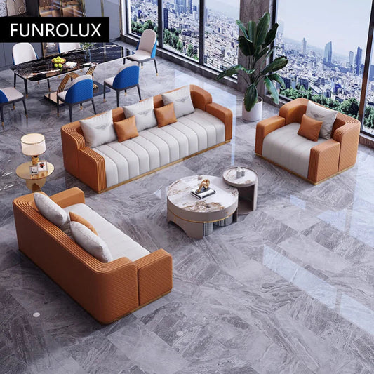 Modern living room with Funrolux furniture and decor.