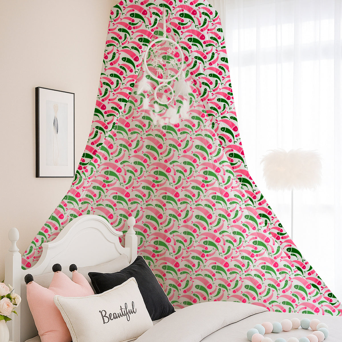 Multicolor Fish Printed Canopy