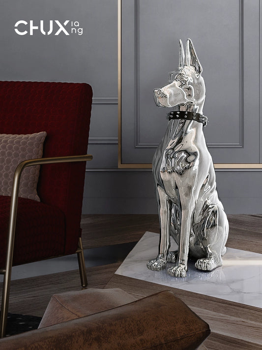 The Andora Silhouette – Electroplated Resin Animal Sculpture for Modern Hallways & Luxe Living Spaces