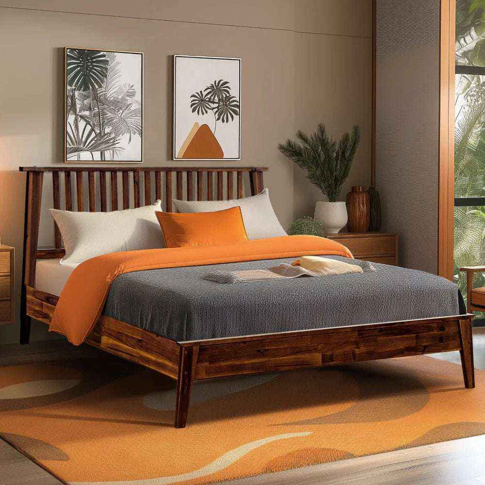 Acacia Kaylin Solid Wood Bed Frame for Durable Style and Comfort