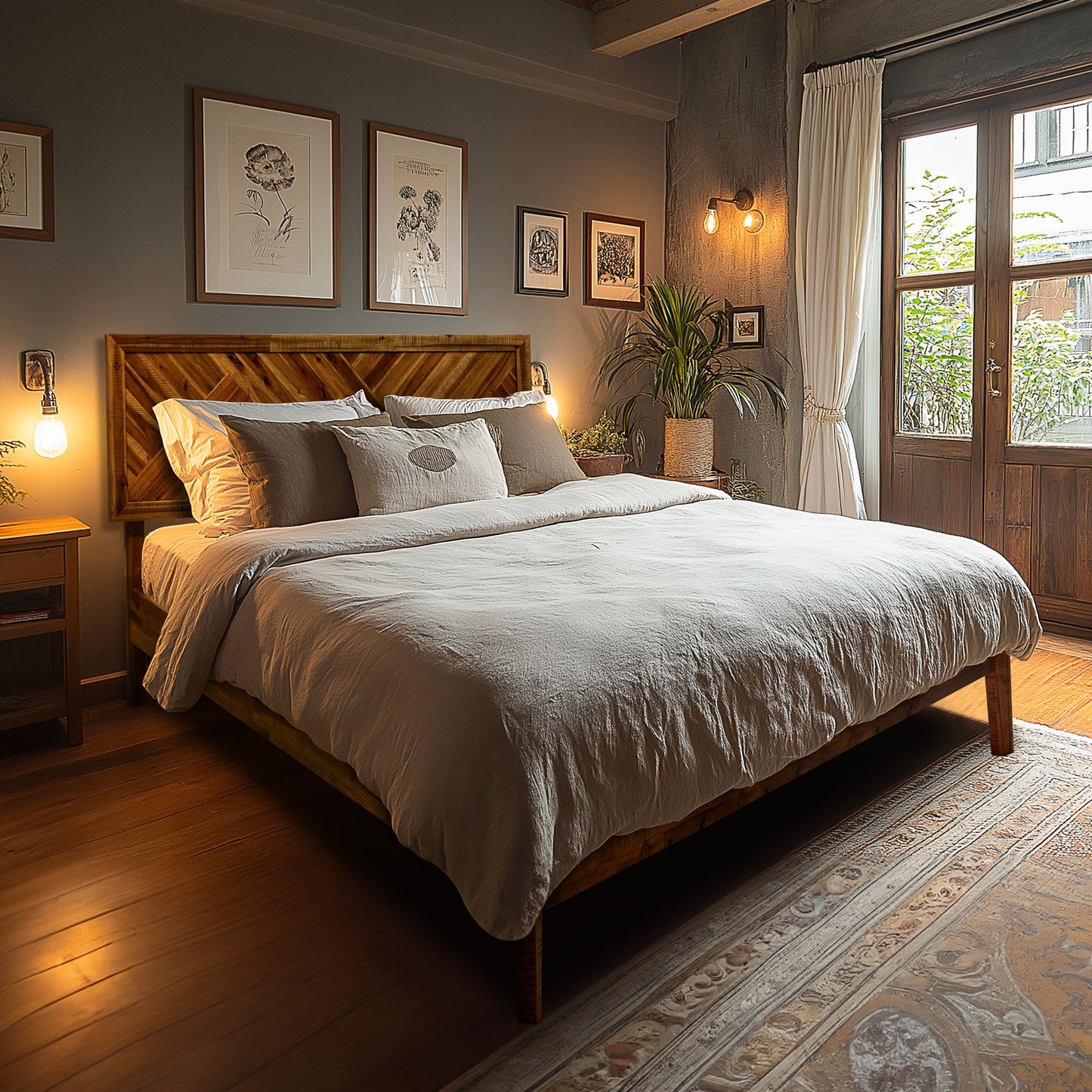 Acacia Sierra Deluxe Solid Wood Bed Frame