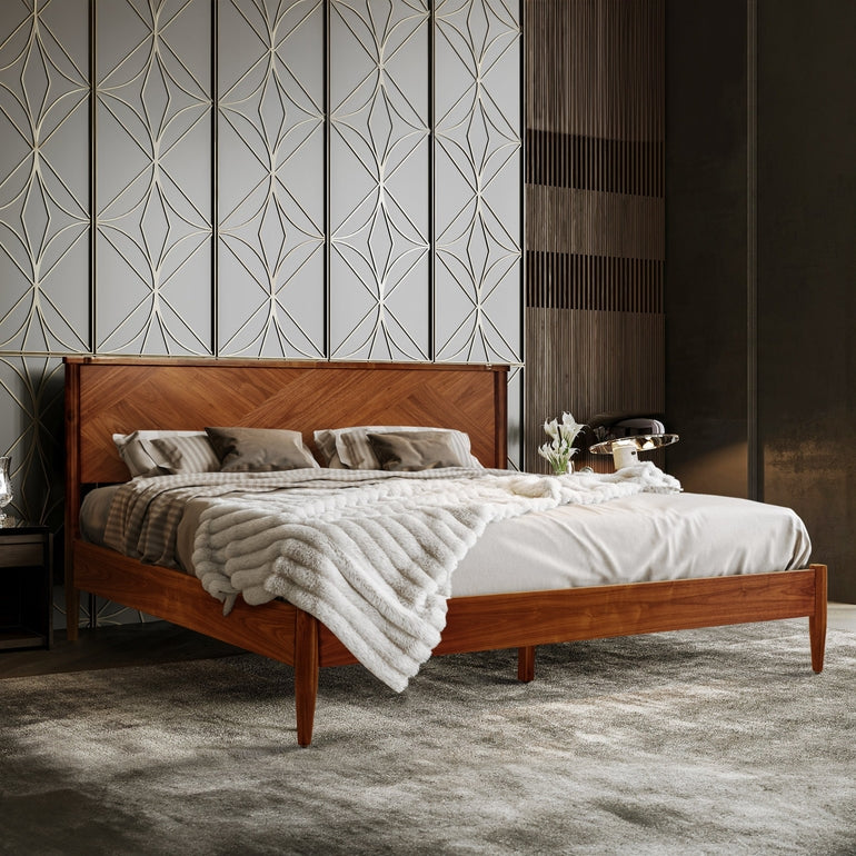 Rorns Panthera Platform Bed Frame With Headboard for Ultimate Comfort