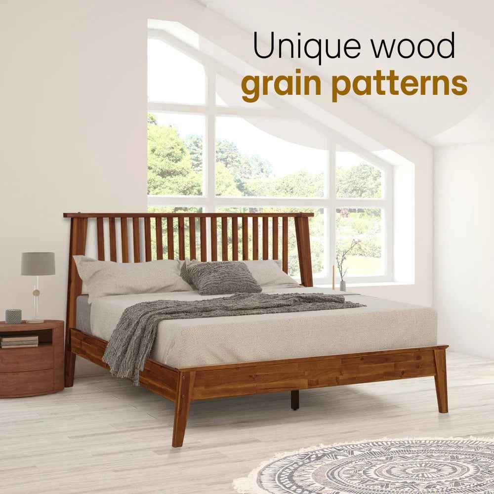 Acacia Kaylin Deluxe Wood Platform Bed Frame for Stylish Bedrooms