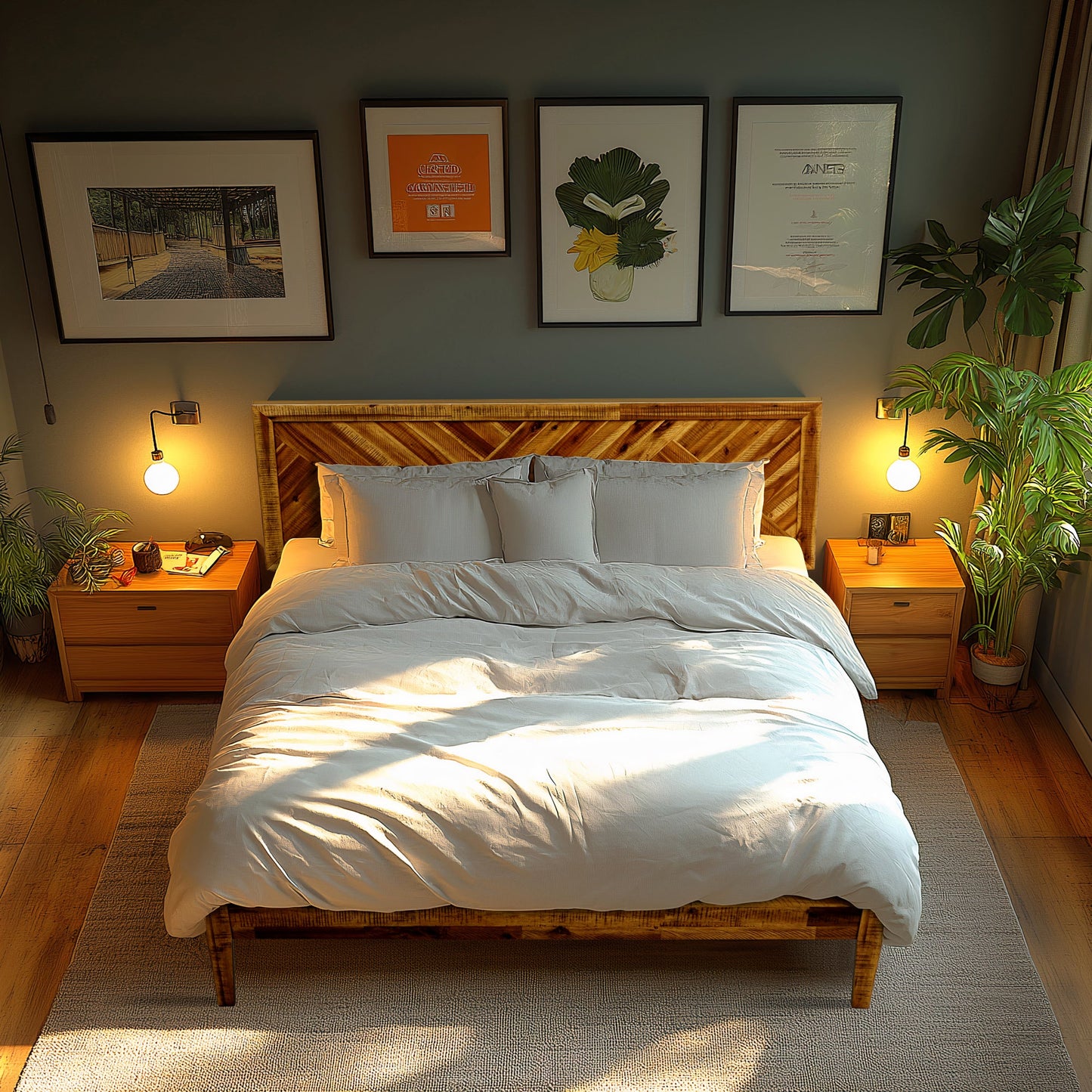 Acacia Sierra Deluxe Solid Wood Bed Frame