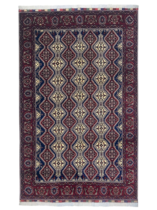 Hand-Knotted Afghani Yusufbai Wool Rug – 6’10″  x  9’10″