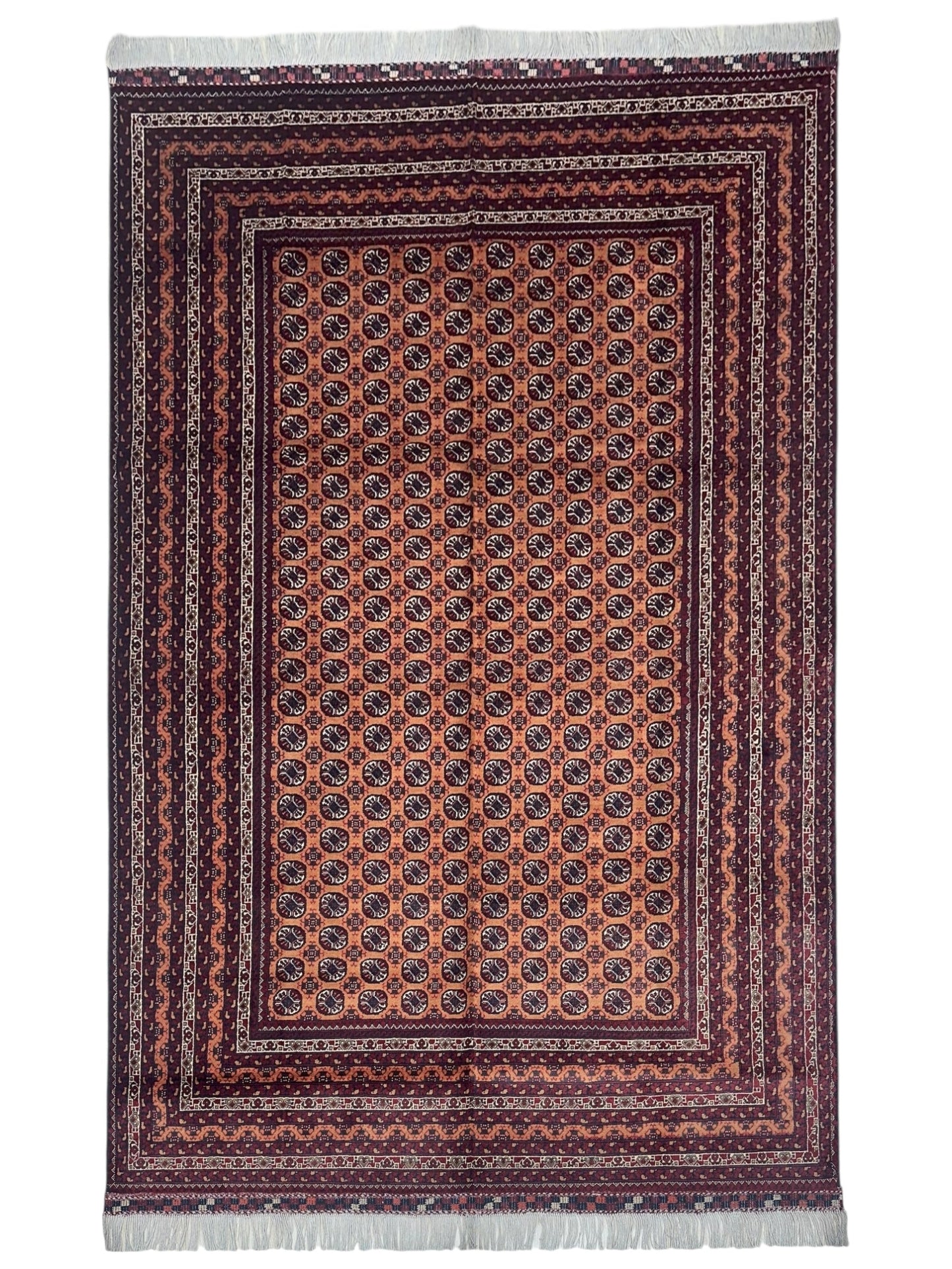 Hand-Knotted Afghani Mawri Wool Rug – 6’9″  x  9’10″