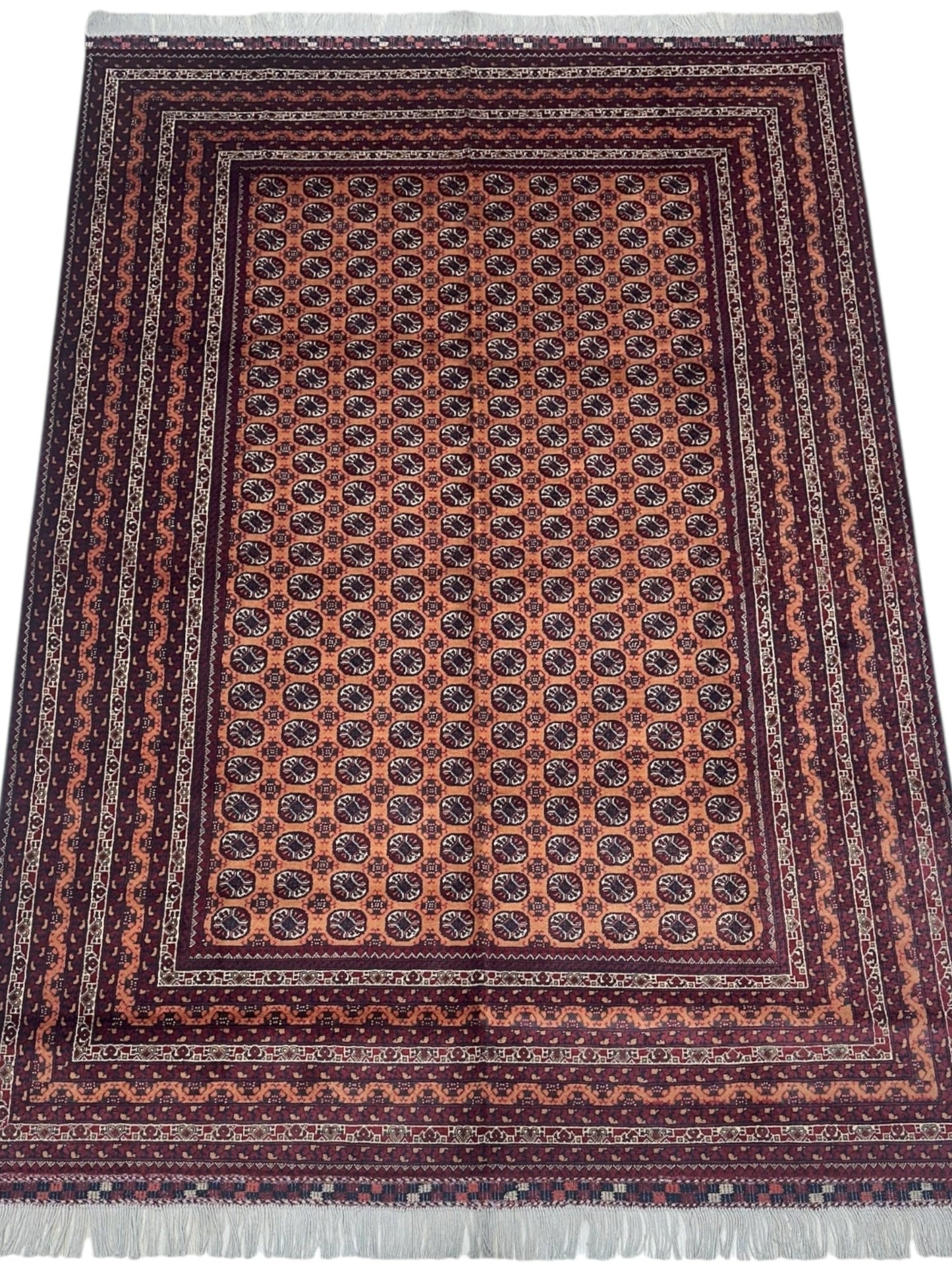 Hand-Knotted Afghani Mawri Wool Rug – 6’9″  x  9’10″