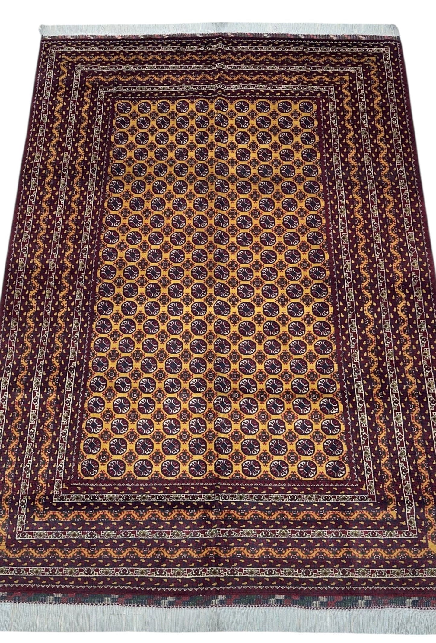 Hand-Knotted Afghani Mawri Wool Rug – 6’5″  x  9’4″