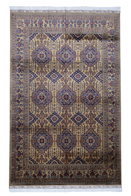 Hand-Knotted Afghani Zerkhaki Wool Rug – 6’7″  x  10’2″