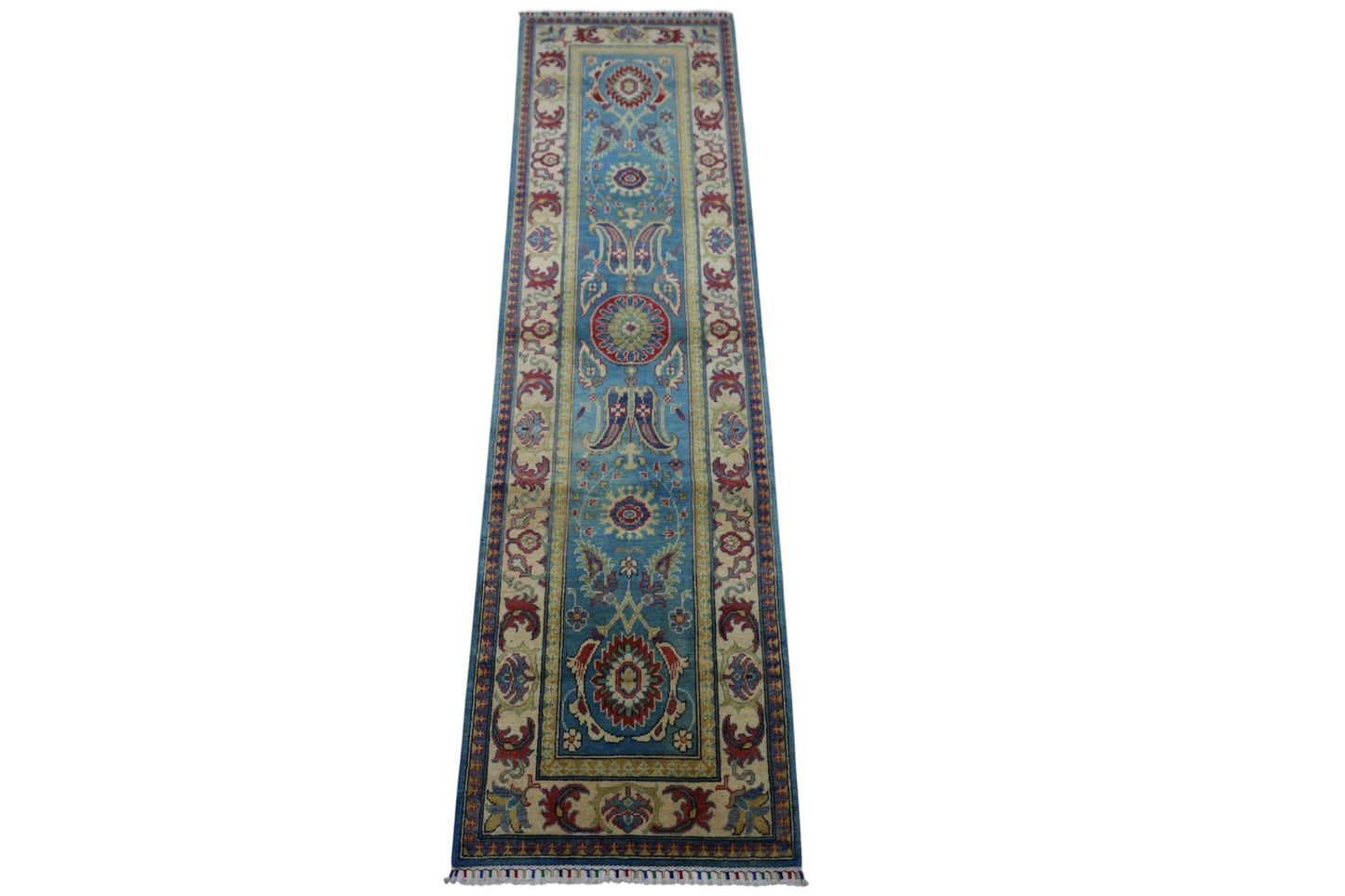 Hand-Knotted Afghani Kazak Wool Rug – 2’8″  x  9’9″
