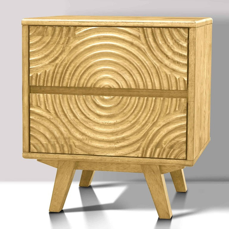 Acacia Harmony Nightstand with 2 Drawers for Elegant Bedroom Storage