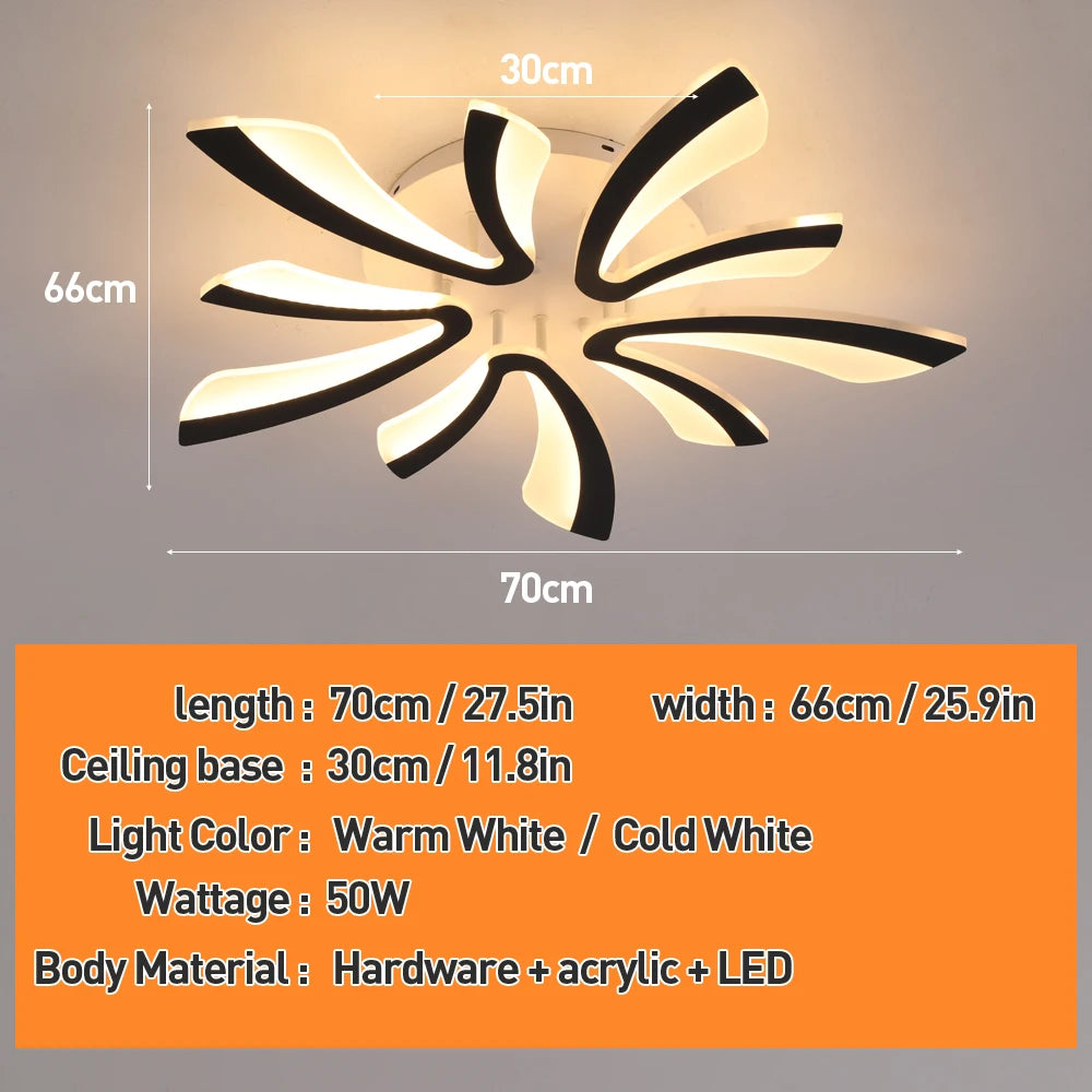 LuminTree Modern Acrylic LED Ceiling Lamp – Remote Dimming Tree Branch Chandelier for Living, Dining & Bedroom Serenity