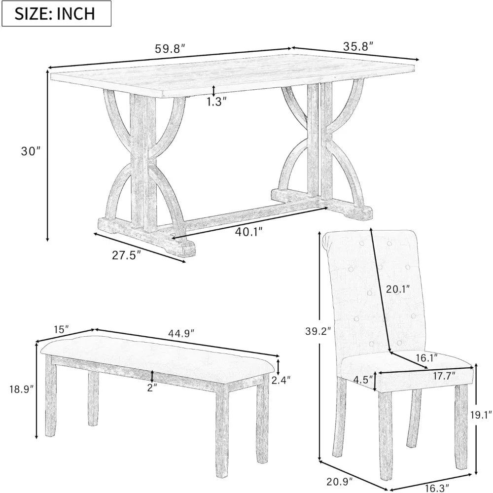 Belmont Manor 6-Piece Dining Set – Timeless Elegance, Modern Comfort