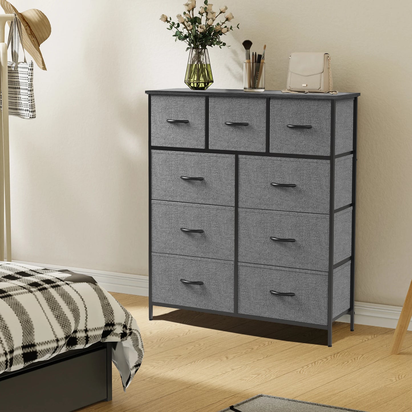 JHK 9-Drawer Fabric Dresser & Closet Organizer