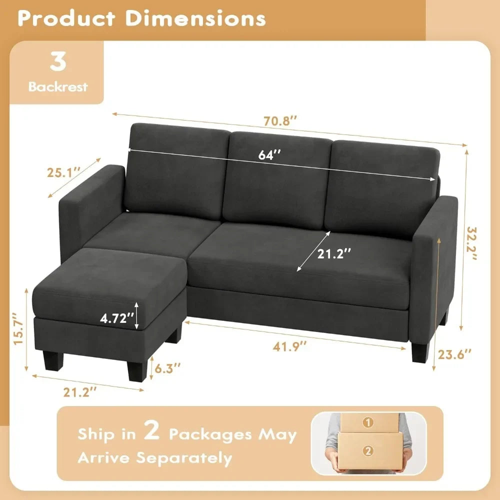 The Atelier Luxe 3-Seat Sectional – Effortless Comfort, Tailored for Modern Living