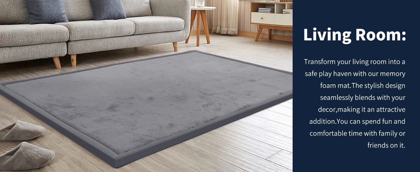Cream Quietude Classic: Non-Slip Minimalist Tatami Living Room & Bedroom Rug