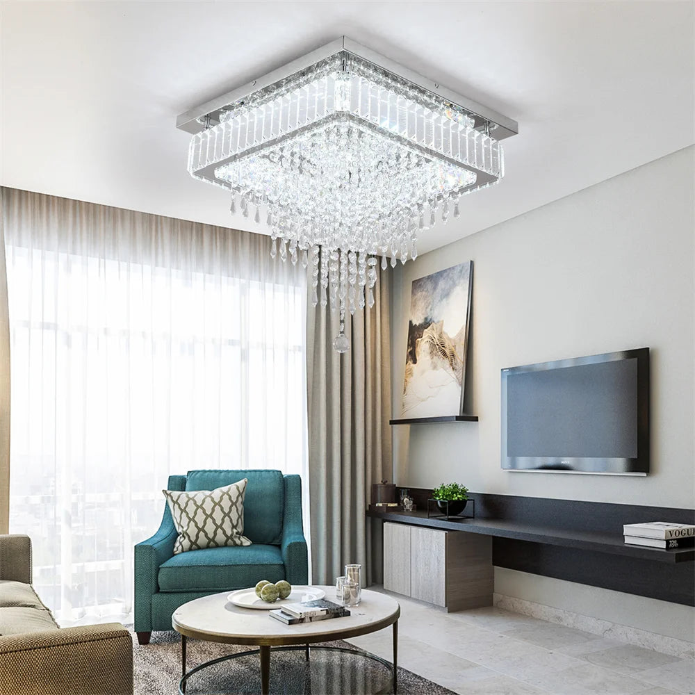 Luxura LED Crystal Pendant Chandelier – Modern Elegance for Elevated Spaces