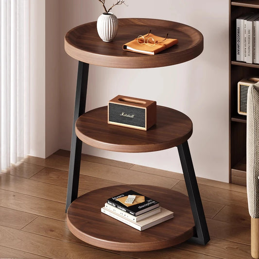 3-Tier Coffee Table Modern End Tables Sofa Side Table Small Plant Stand With Storage Shelf Metal Frame For Living Room Bedroom