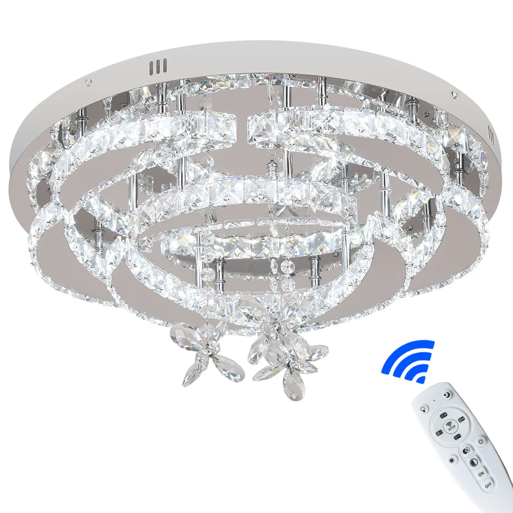 Bloomfall Crystal Flower Ceiling Chandelier With Remote Dimming