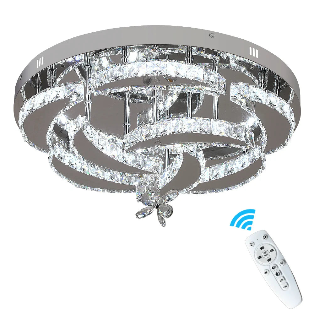 Bloomfall Crystal Flower Ceiling Chandelier With Remote Dimming