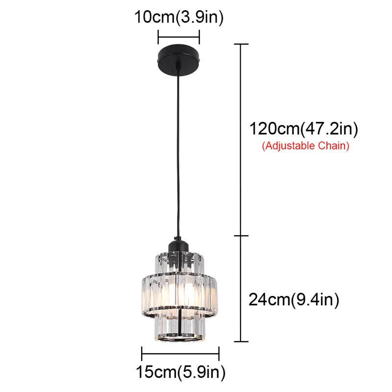 Modern Pendant Light K9 Crystal Chandelier Indoor Ceiling Lamp Bedroom Lustre Dining Table Kitchen Island Fixtures Home Decor