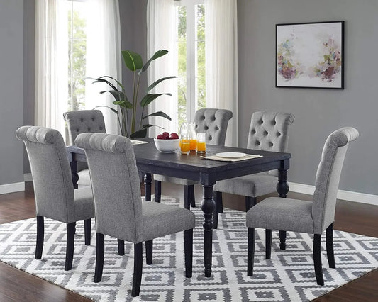 Urban Luxe Counter Height Dining Set – 6 Chairs + Driftwood Table