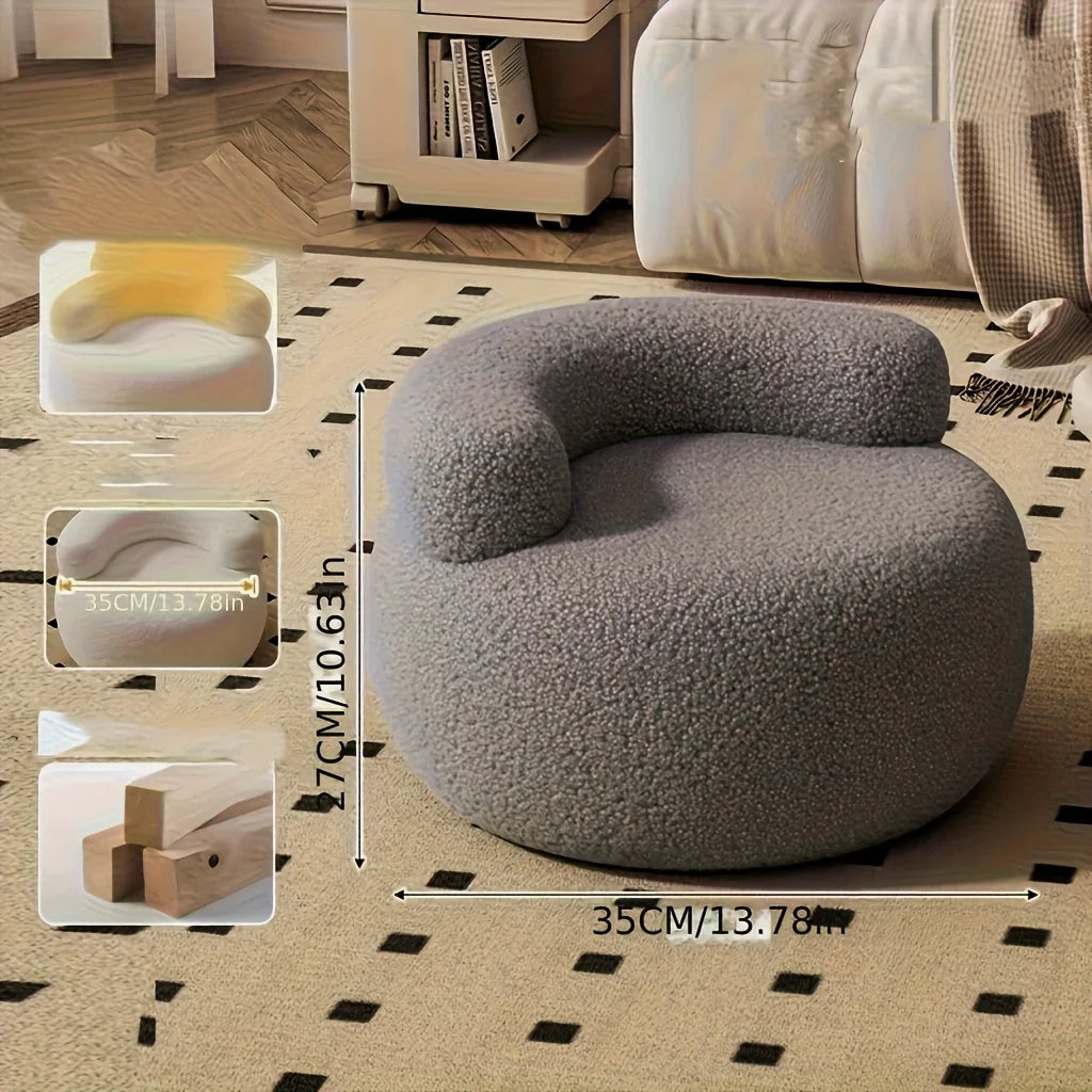 🌰 The Montclair Cream Pouf – Modern Hardwood Low Stool & Coffee Table Accent ✨