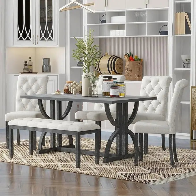 Belmont Manor 6-Piece Dining Set – Timeless Elegance, Modern Comfort