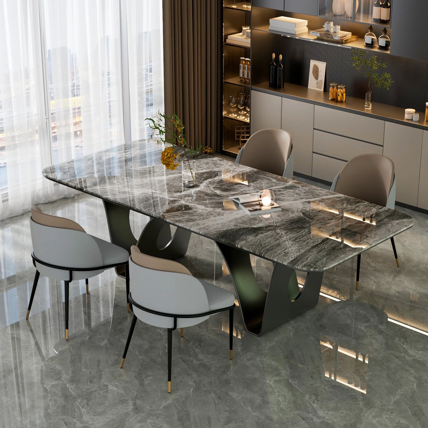 The House Of Bonney Presents: The Power-Set Microfiber Dining Chairs (Set of 2)