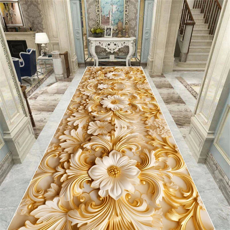 RoyalStride European Corridor Runner – Luxury Non-Slip Aisle & Stairway Carpet with Custom Length for Hallway, Kitchen & Home Décor