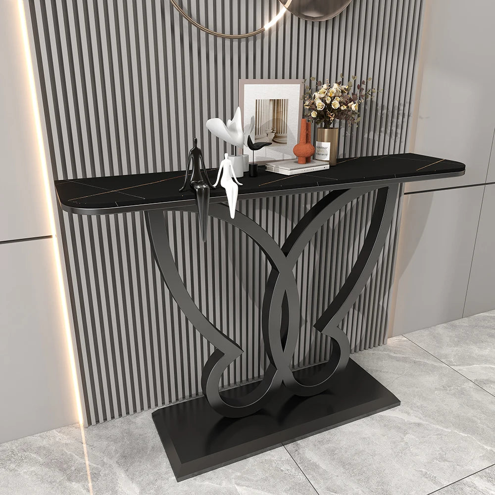 LunaEdge Modern Corner Console Table – Sleek Minimalist Luxury for Living Room, Entryway & Home Elegance