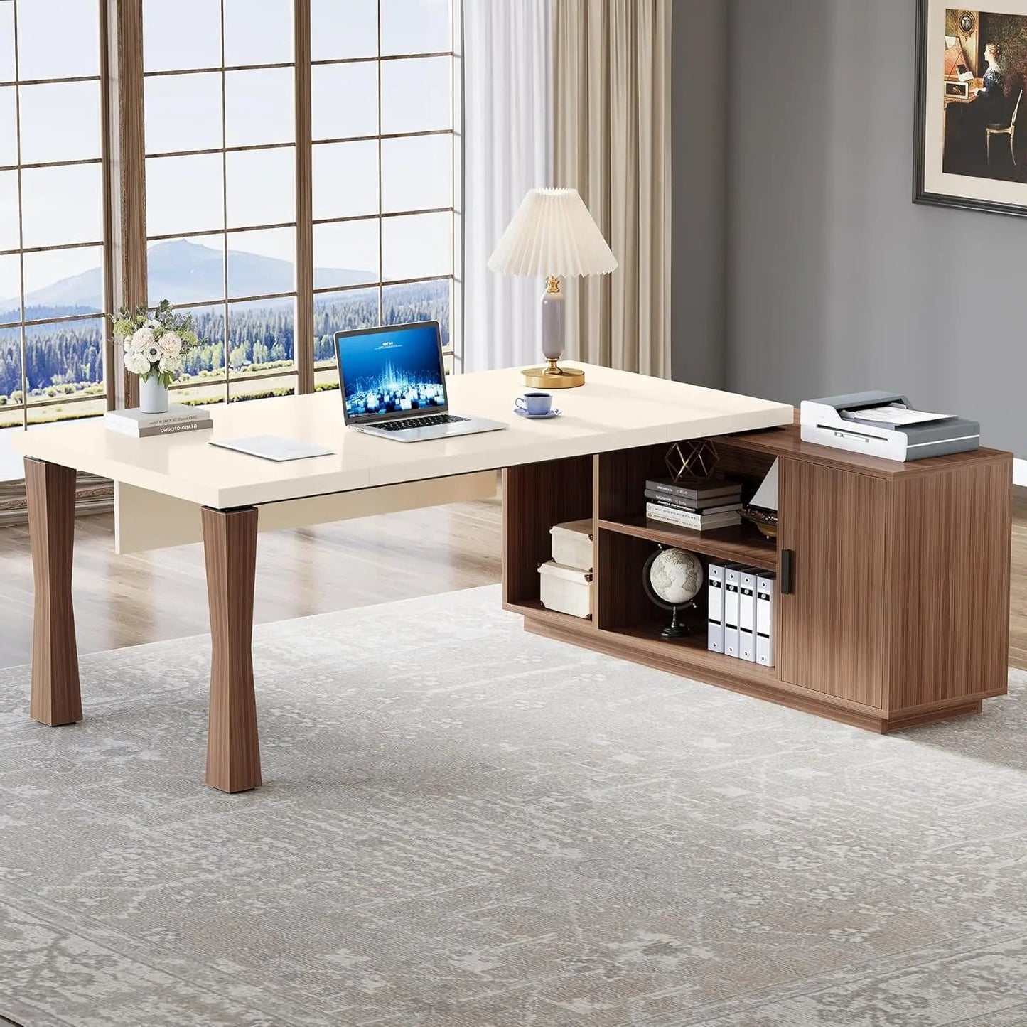 The Regency 71” L-Shaped Executive Desk – Sophisticated Functionality with Storage & Elegance