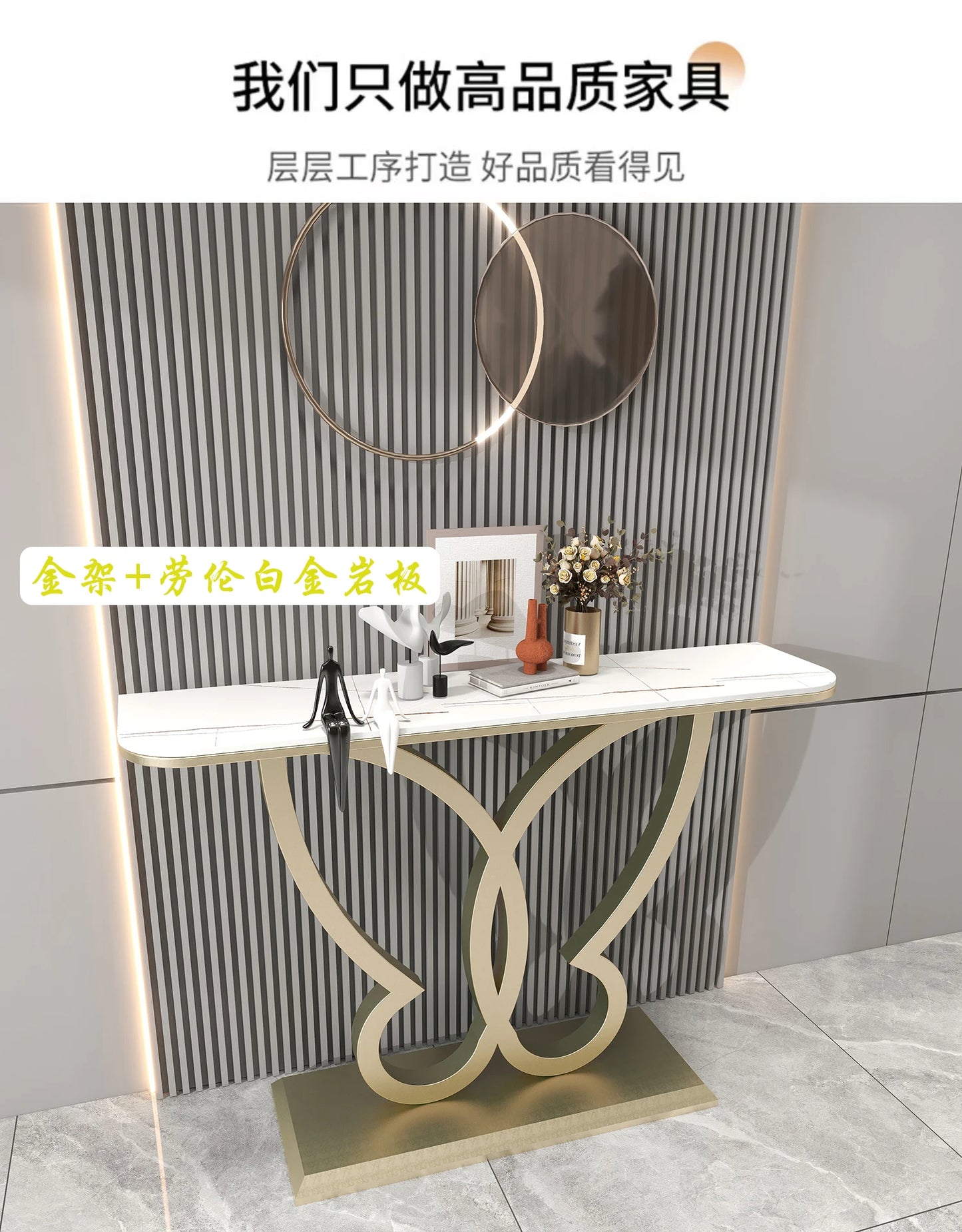 LunaEdge Modern Corner Console Table – Sleek Minimalist Luxury for Living Room, Entryway & Home Elegance