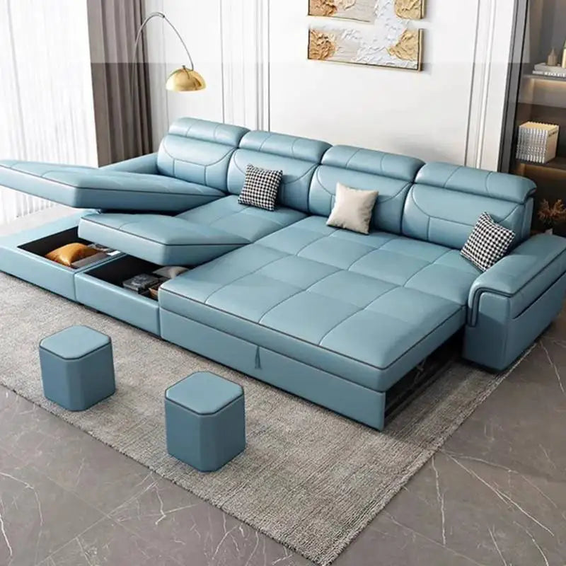 🌊 The Sorrento Modular Lounge – Waterproof Nordic Leather Foldable Sofa Bed with Hidden Storage ✨