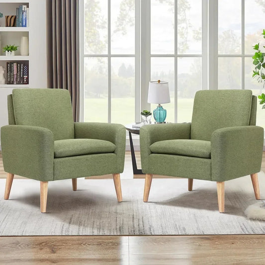 The House Of Bonney Mid Century Duo – Upholstered Lounge Chairs, Pair