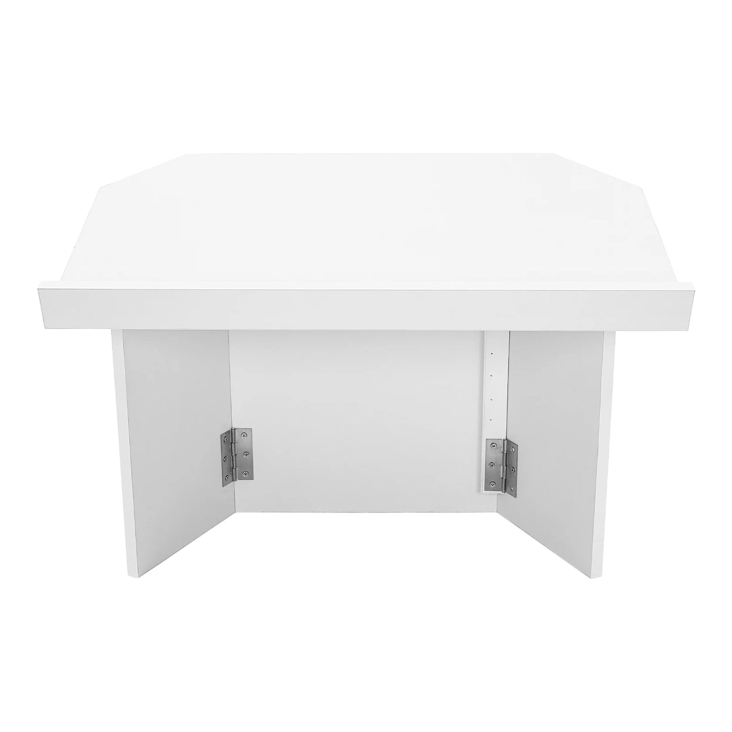 The House Of Bonney Foldable Tabletop Podium – Portable White Lectern Desk For Teachers, Churches & Home Presentations
