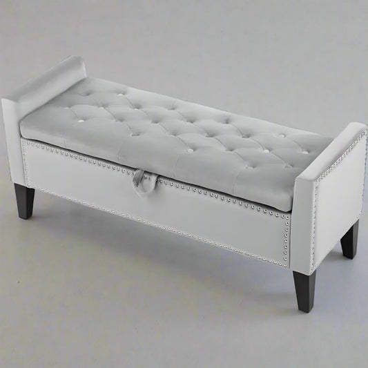 The Élan Velvet Storage Bench – Elegance Meets Function in Every Detail