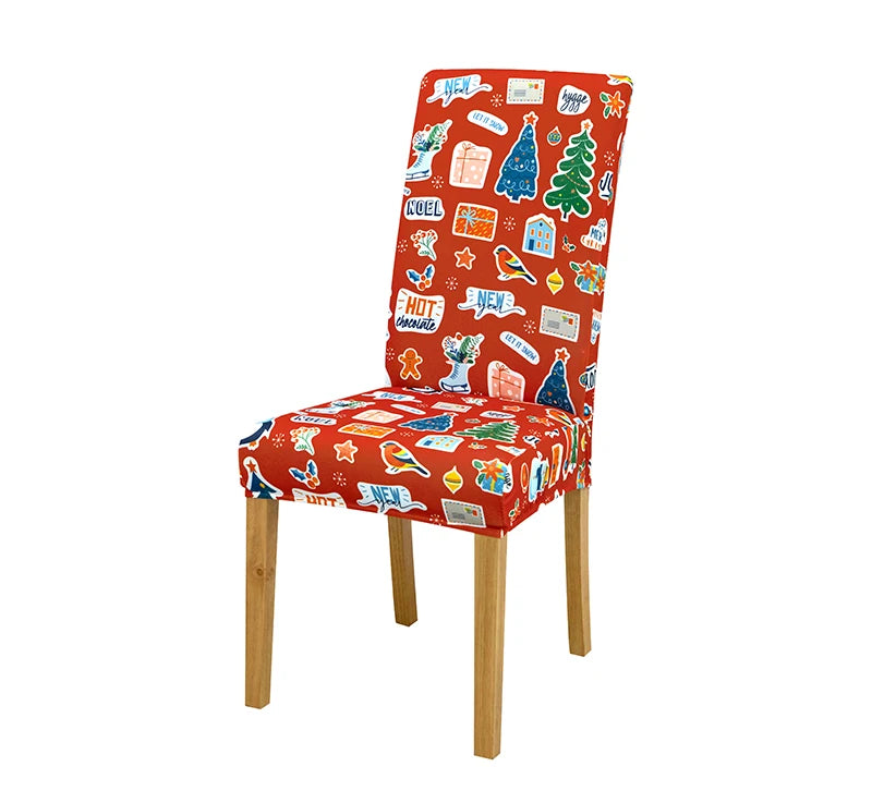 Christmas Luxe Chair Cover — Holiday Dining Elegance for Parties & Gatherings